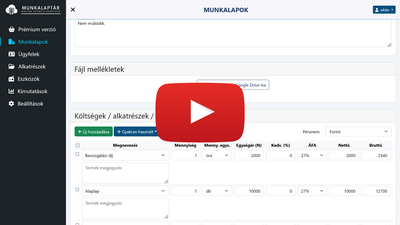 MunkalapTár - File melléklet feltöltése (Google Drive)