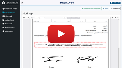 MunkalapTár - Szerviz munkalap aláírása
